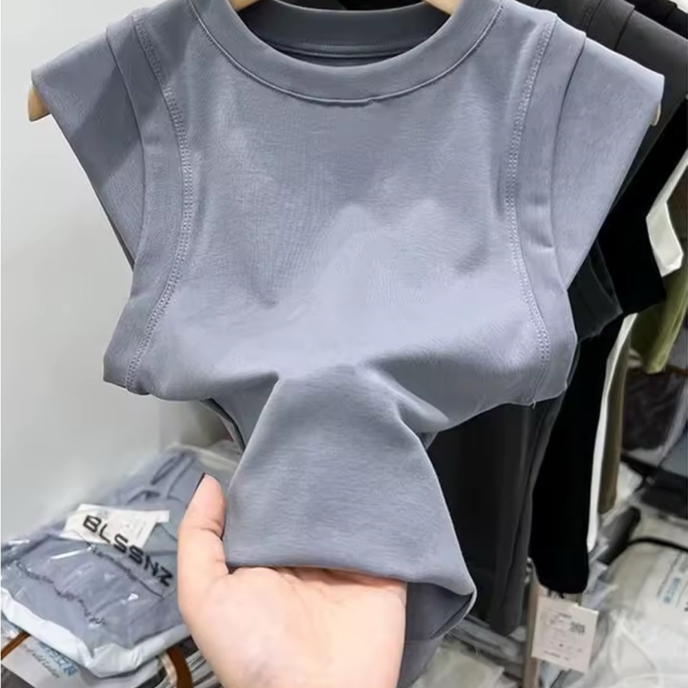 Gray Sleeveless Top
